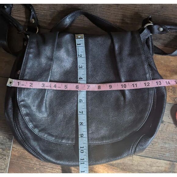 Garnet Hill Black Pebbled Leather Hobo Bag - Picture 5 of 6